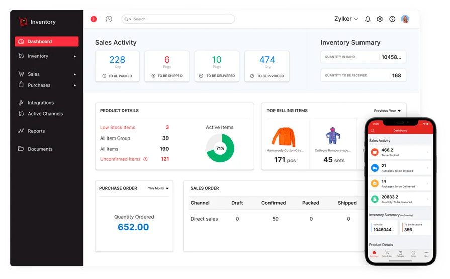 Zoho inventory management softwar