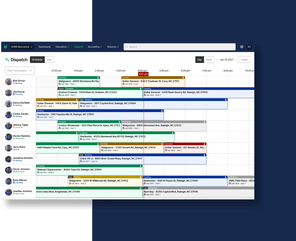 HVAC Scheduling and Dispatching Software