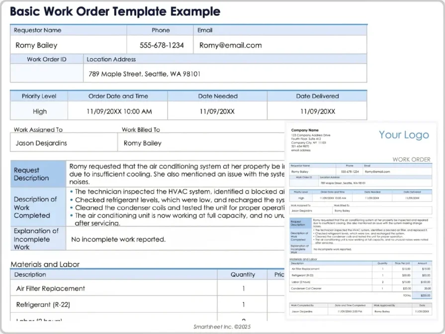 Smartsheet invoice template
