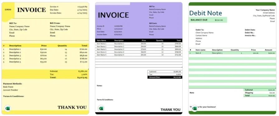 Microsoft invoice template
