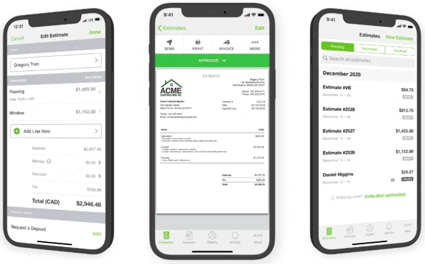 Joist estimate software