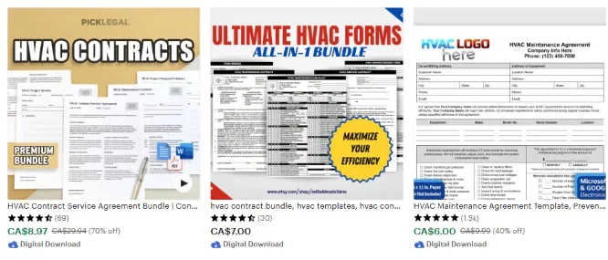 Etsy invoice template