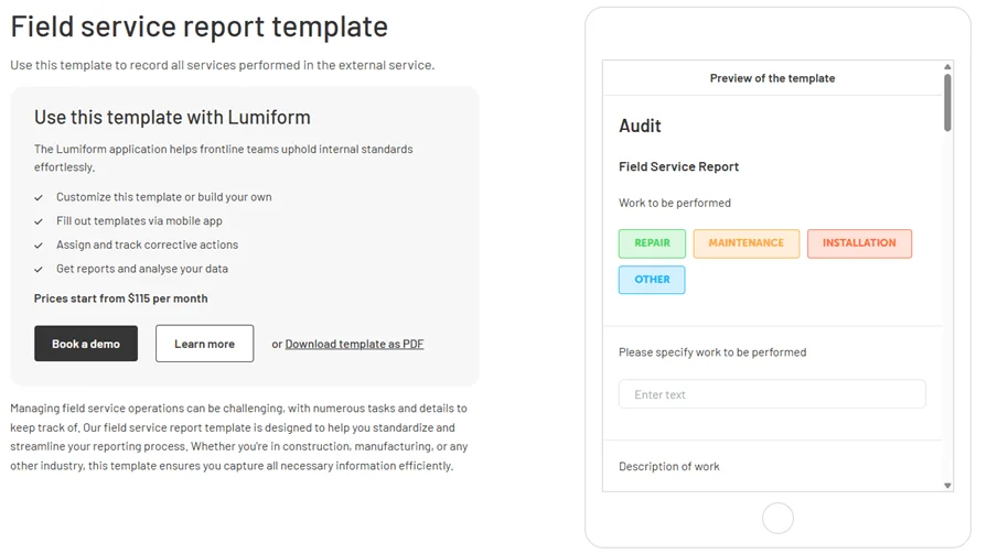 Lumiform template