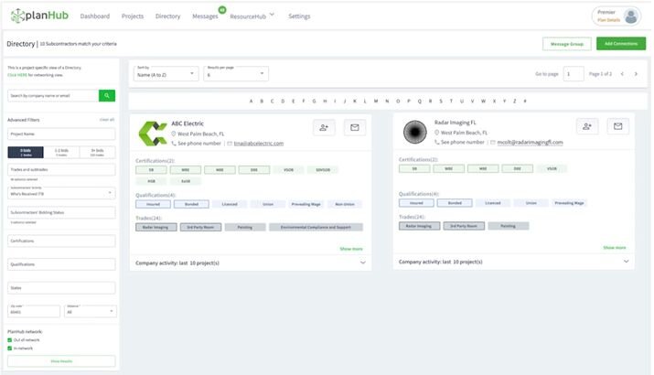 PlanHub bidding tool