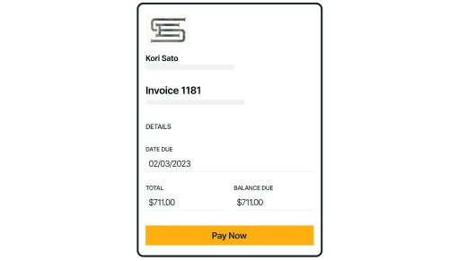 BuildOps invoice app with balance due and Pay Now button