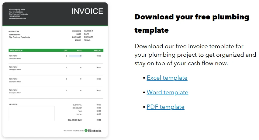 QuickBooks invoice template