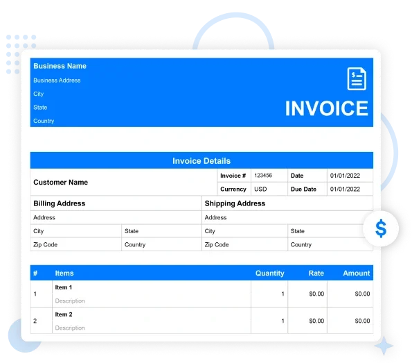Moon Invoice invoice template
