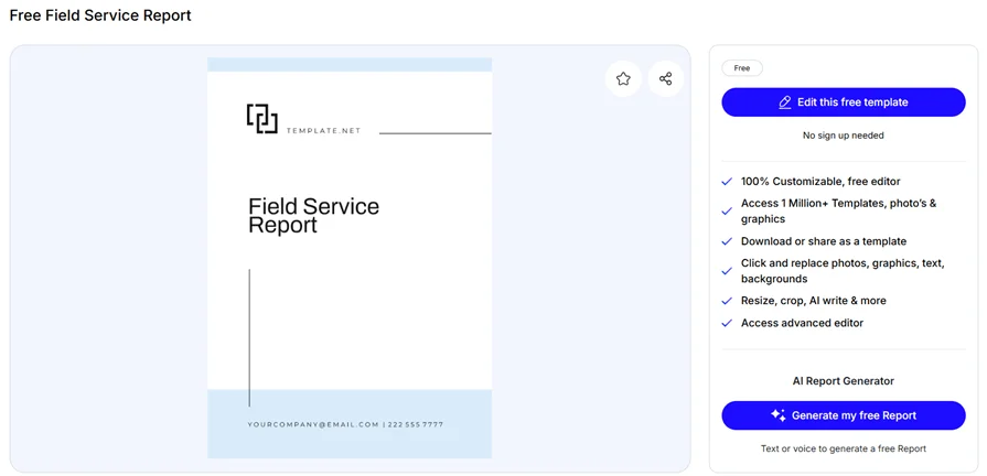 Template.net field report template