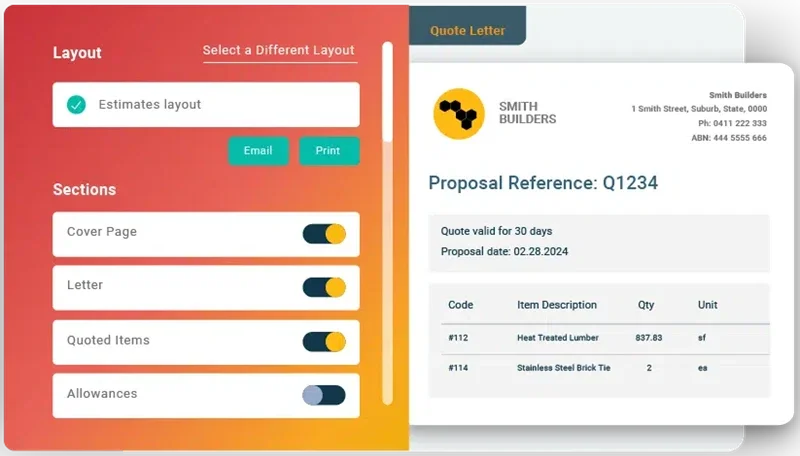 Buildxact estimate software