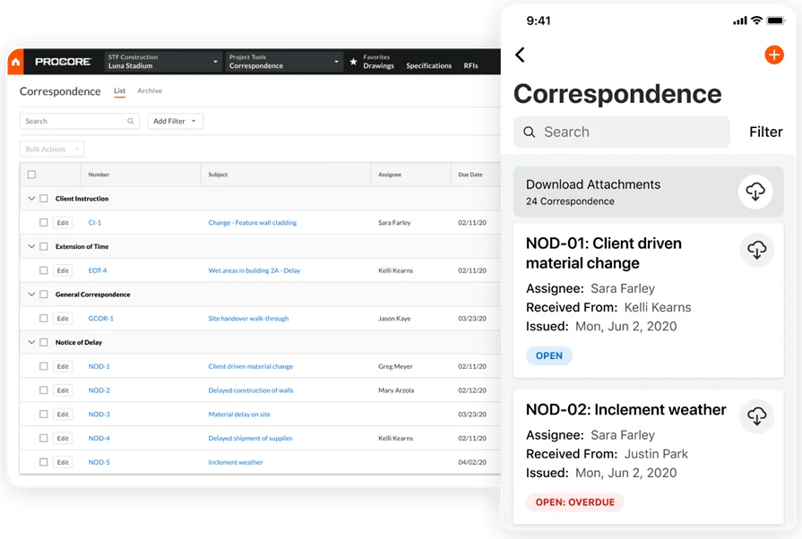 Procore CRM software