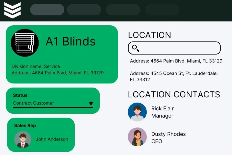 Multiple location and contact information for one customer in software