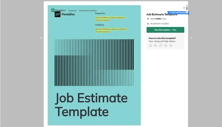 PandaDoc invoice template