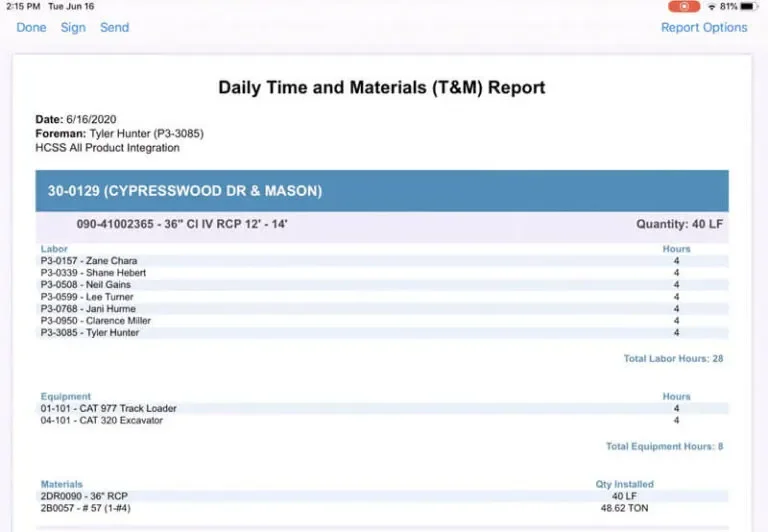 HCSS billing software