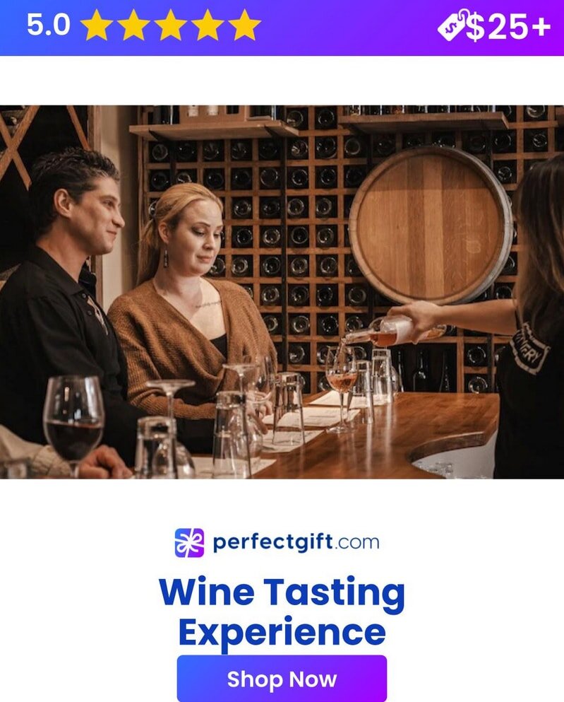 Wine tasting experience set as a perfect gift, featuring elegant glasses and a selection of fine wines on a table.