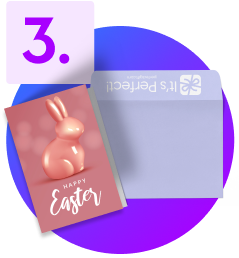 envelope and a customized greeting card