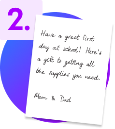 inside of a greeting card that has a message