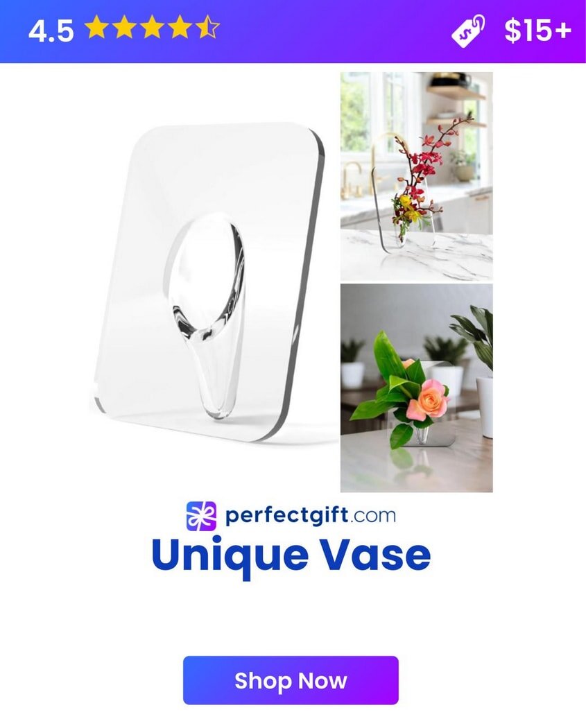 Unique vase with flowers