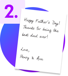 inside of a greeting card that has a message