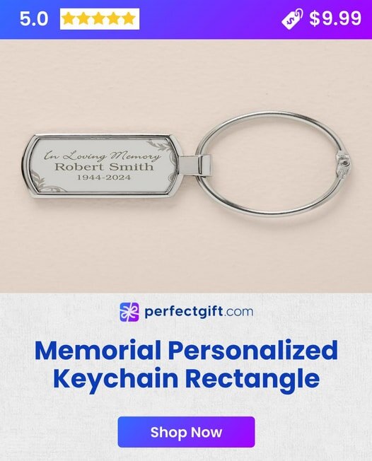 Memorial Personalized Keychain Rectangle 