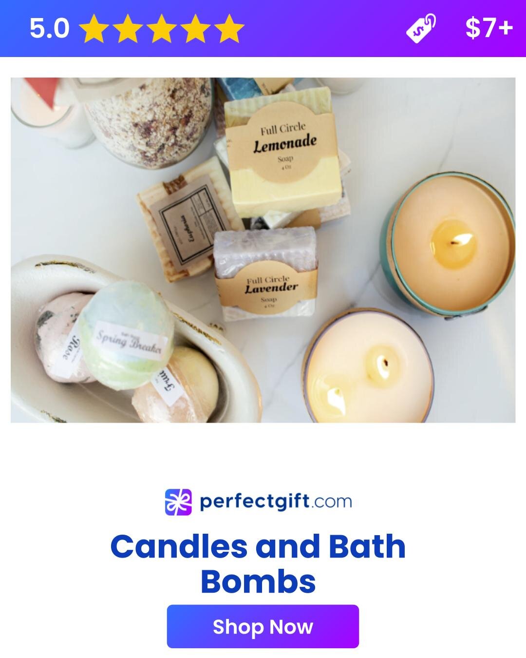 Candles and bath/shower bombs