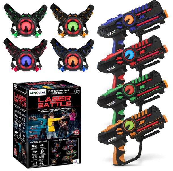 The last light gun set features four distinct colored lights arranged together.