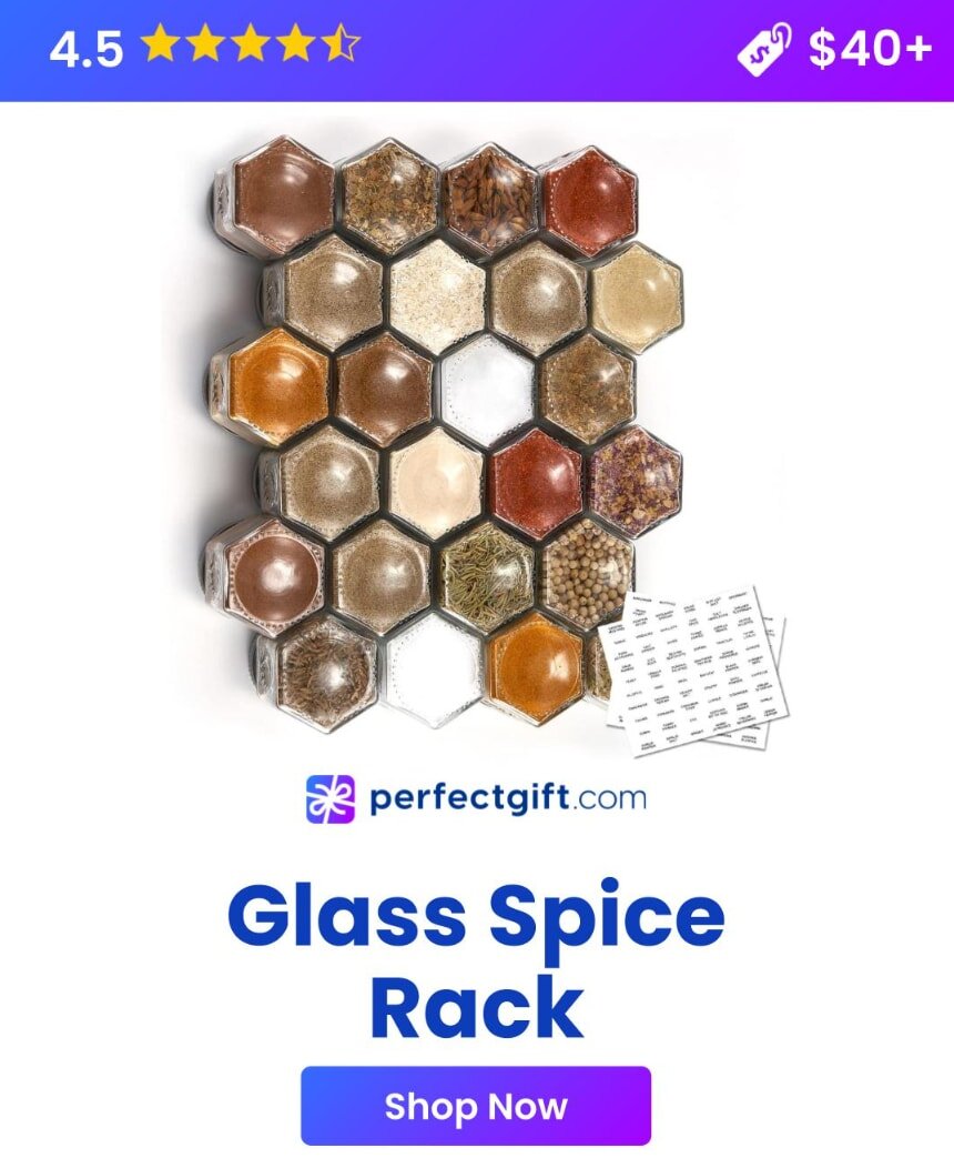 Hexagon glass spice jars