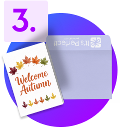 envelope and a customized greeting card