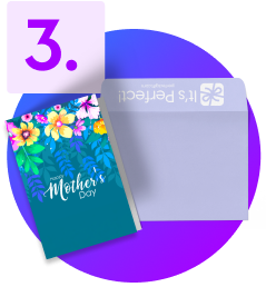 envelope and a customized greeting card