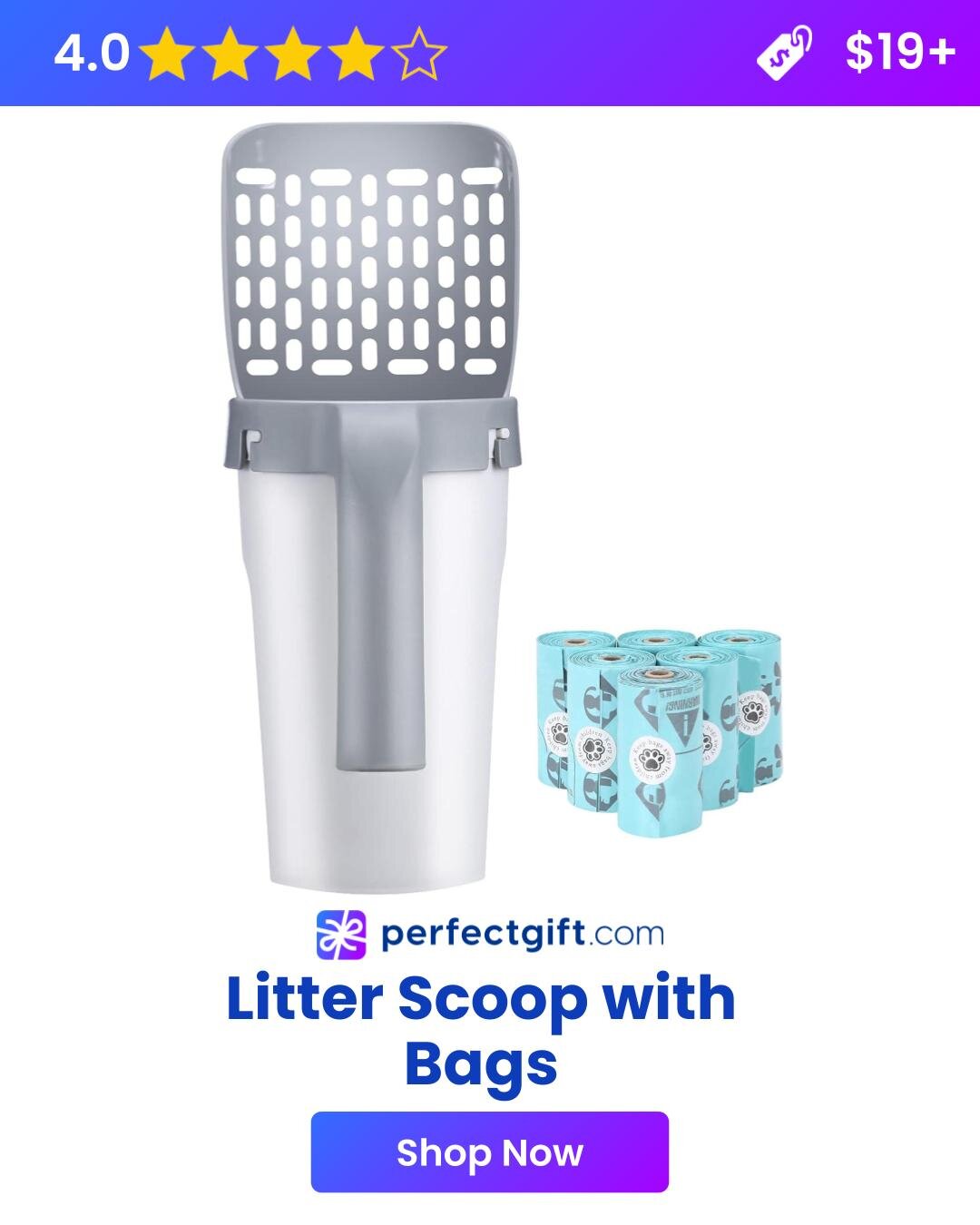 Cat litter scoop with bags