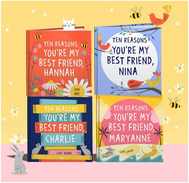 A list titled "Ten Reasons You're My Best Friend" with colorful bullet points highlighting each reason.