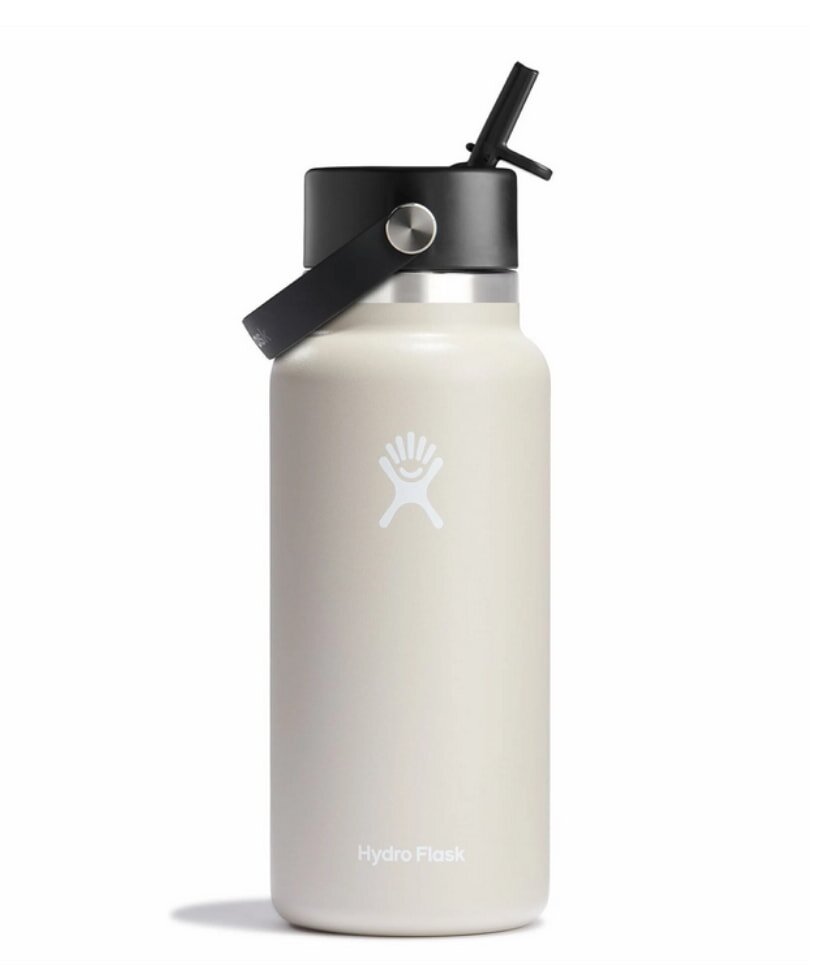 Hydro Flask featuring a black handle and lid, designed for durability and insulation.