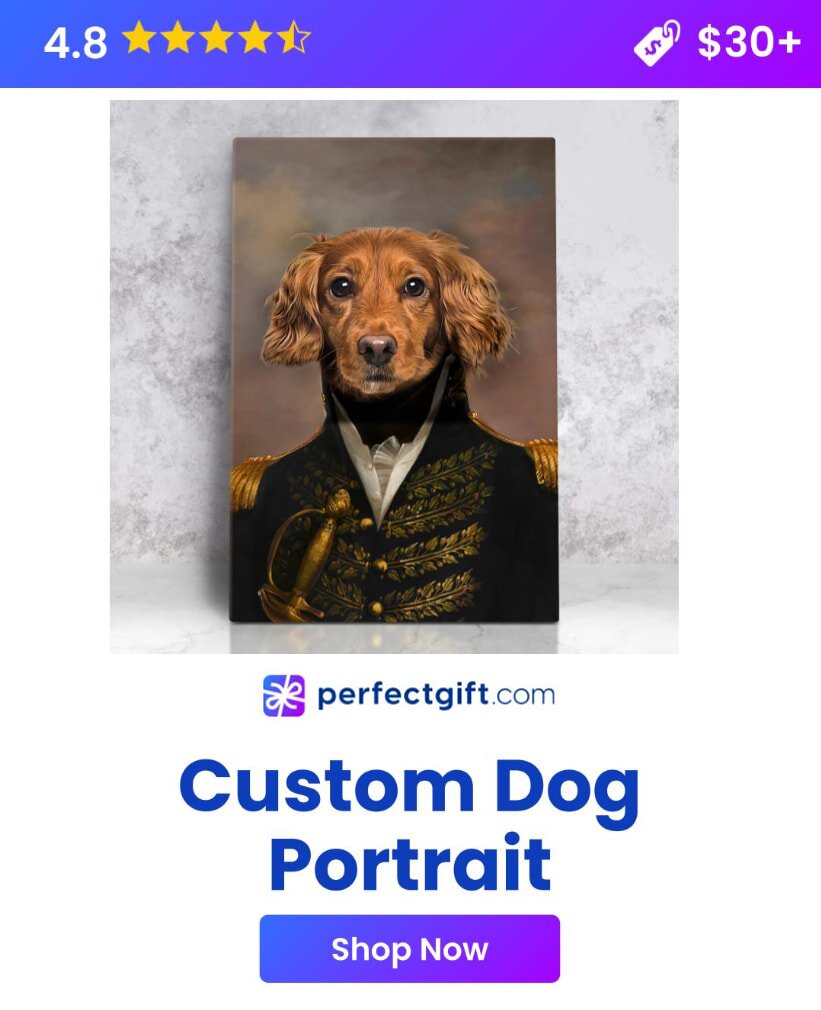 Custom dog portrait showcasing a beloved pet, ideal as a thoughtful gift for dog lovers.