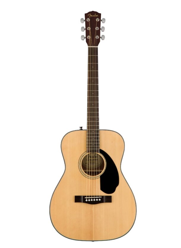 An acoustic guitar displayed against a plain white background.