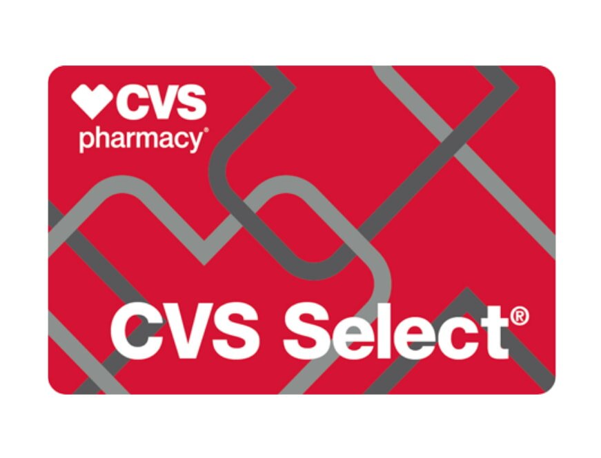 CVS Select pharmacy card with red and gray design