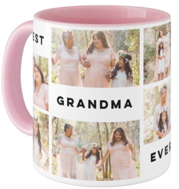 A collage mug featuring heartfelt memories and images celebrating a grandmother's love and legacy.