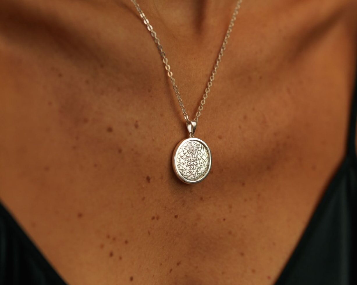  Night Sky Sterling Silver Bezel Necklace