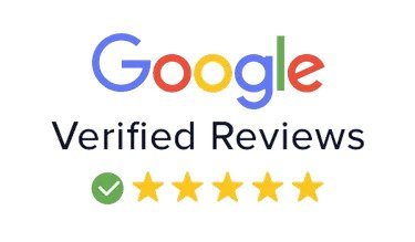Google Verified Reviews logo with starts underneath.