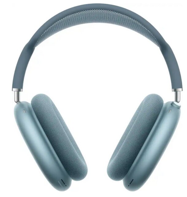 Bluetooth headphones in blue and grey colors displayed together.