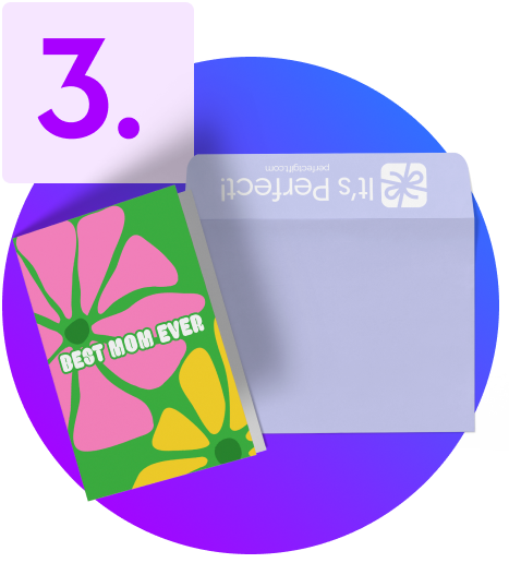 envelope and a customized greeting card