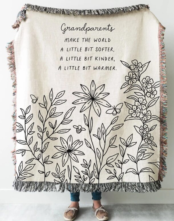 A cozy grandmother's blanket, symbolizing warmth and comfort, described as a little piece of heaven.