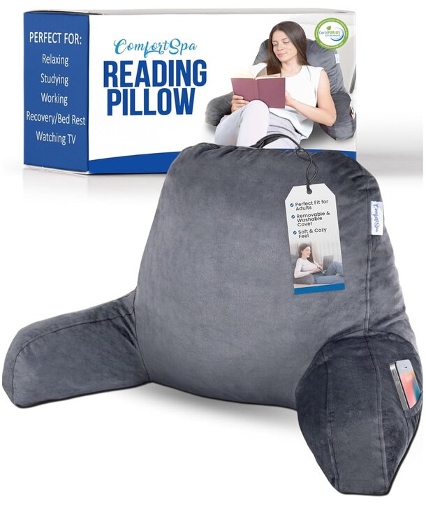 The ComfortSpa reading pillow - A cozy reading pillow designed for relaxation, perfect for enjoying a good book in comfort.