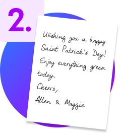 inside of a greeting card that has a message