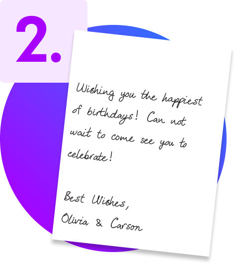 inside of a greeting card that has a message