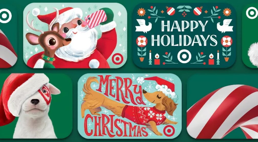 Target holiday app interface showcasing festive deals and promotions for seasonal shopping.