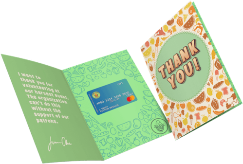 Two colorful greeting cards with a 'Thank You' message displayed.