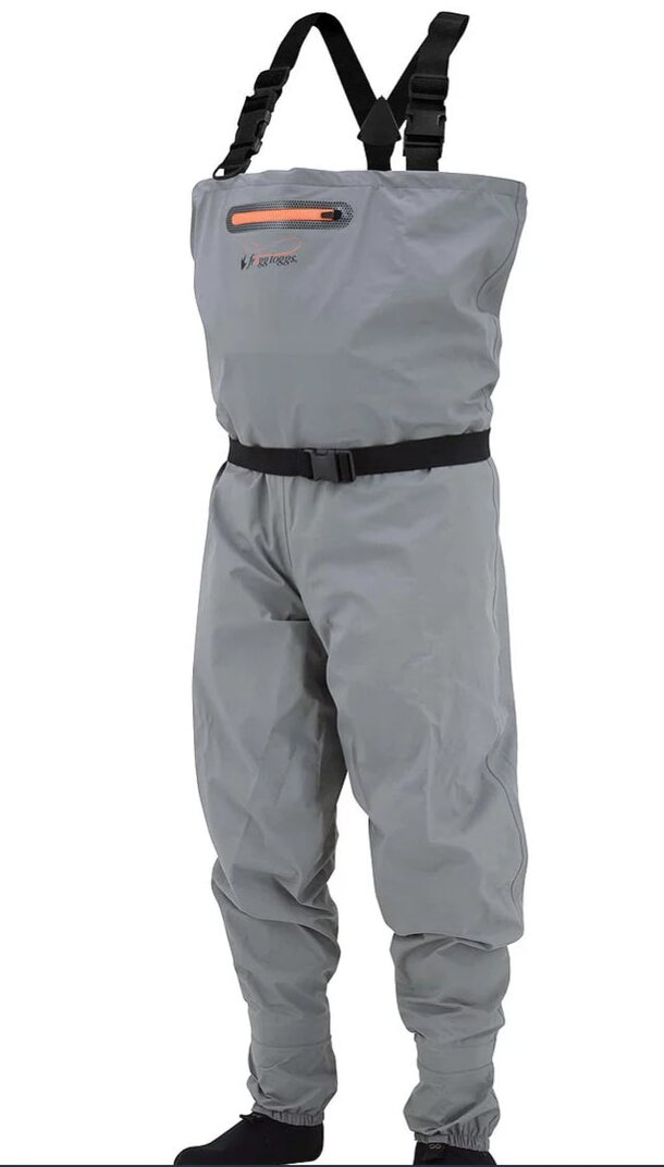 Waders crafted from waterproof fabric, ensuring dryness in wet environments.