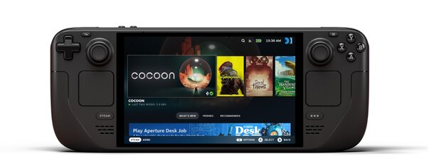A tablet displaying a colorful video game interface with characters and action elements visible on the screen.