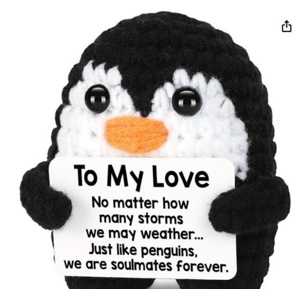 romantic crochet penguin