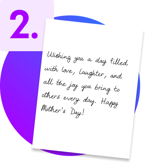 inside of a greeting card that has a message