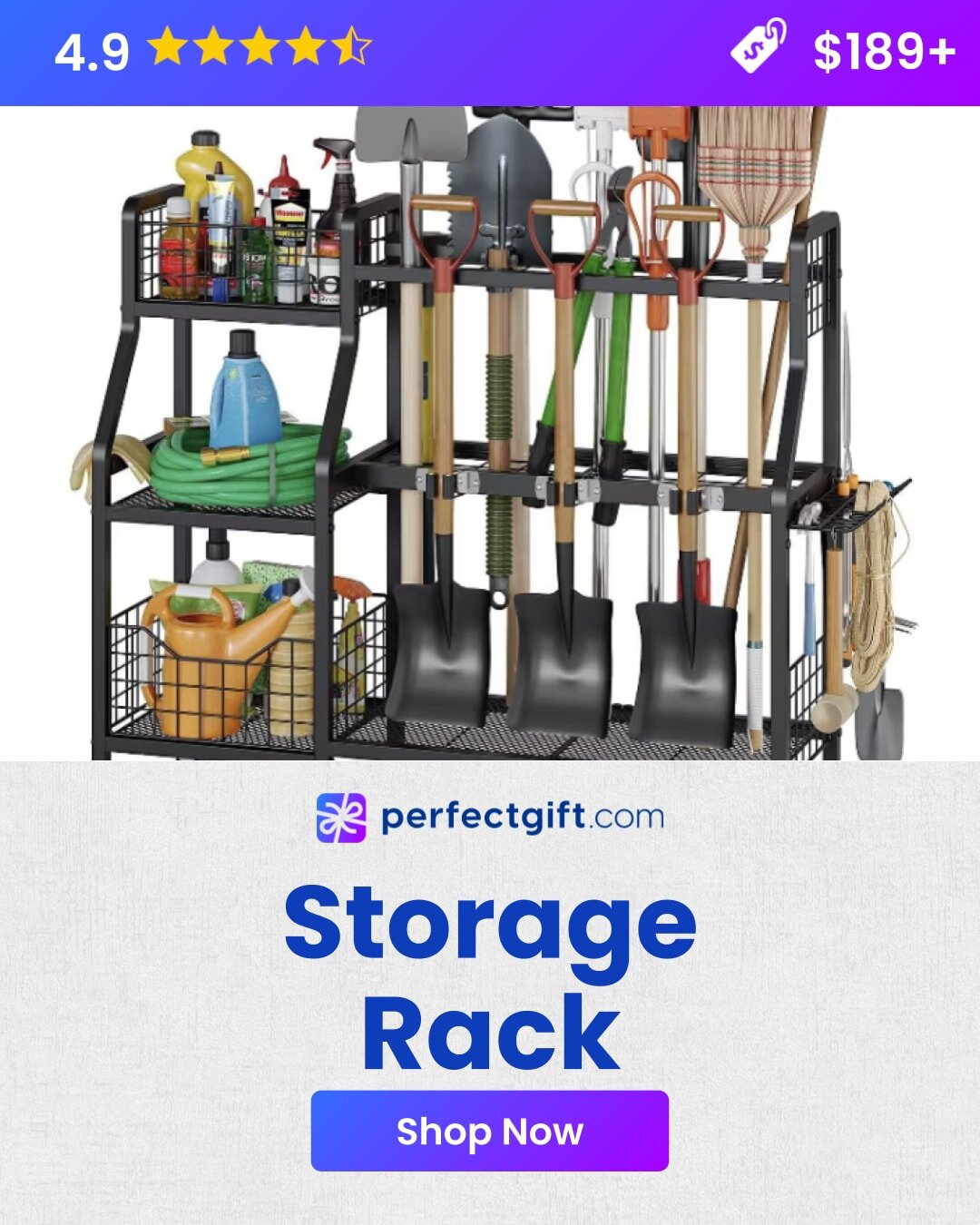 Garden Tool Organizer or Storage Rack